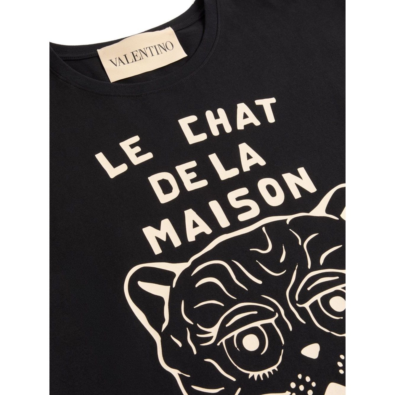 Valentino Cotton T-Shirt With Le Chat De La Maison Print