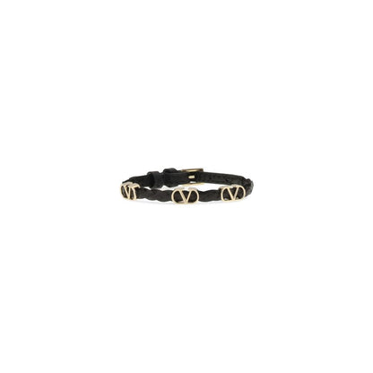 Valentino Garavani Black Calf Leather Bos Taurus Bracelet