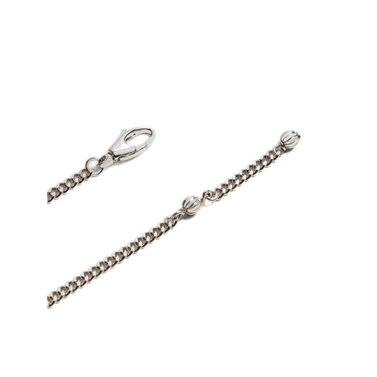 Valentino Garavani VLogo Signature bracelet with silver chain, logo plaque detail, and adjustable clasp fastening.