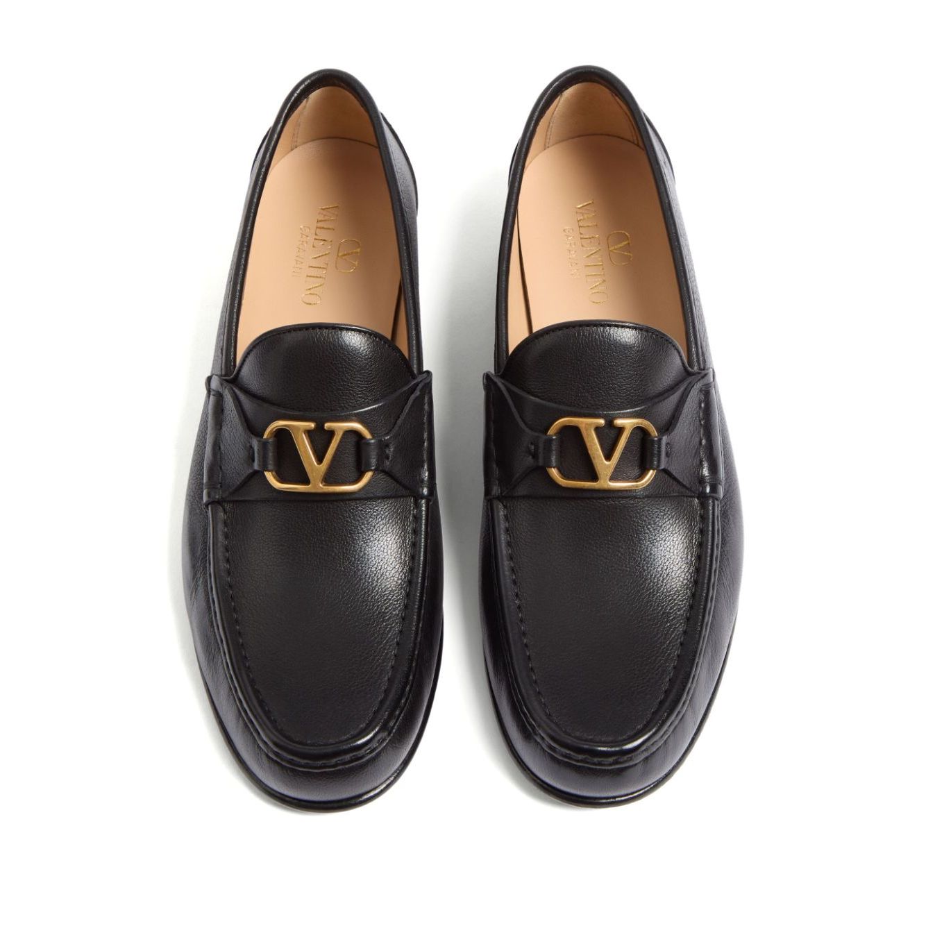 Valentino Garavani Vlogo Signature Moccasin In Buffalo Moccasins