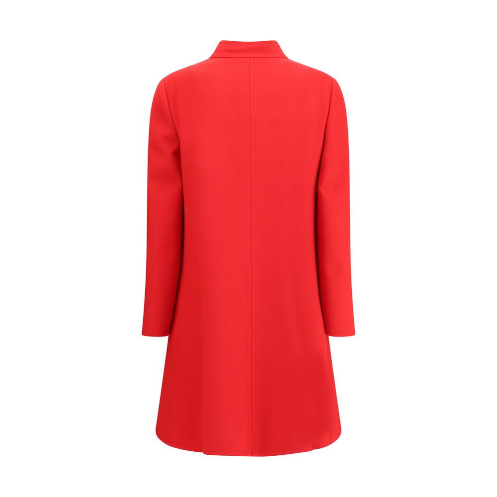Valentino Red Fleece Wool Coat
