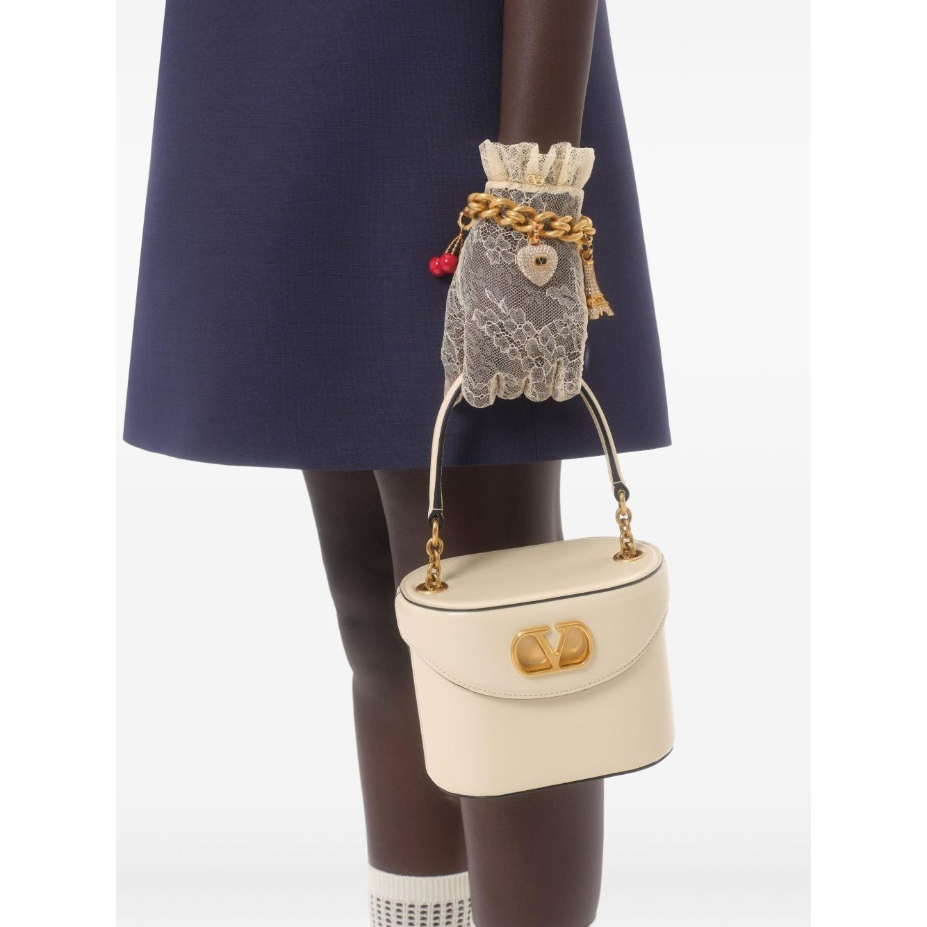 Valentino Short Embroidered Crepe Couture Dress