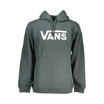 Vans Green Cotton Men Sweater with crew neck and Vans logo, perfect for streetwear fashion and skate parks.