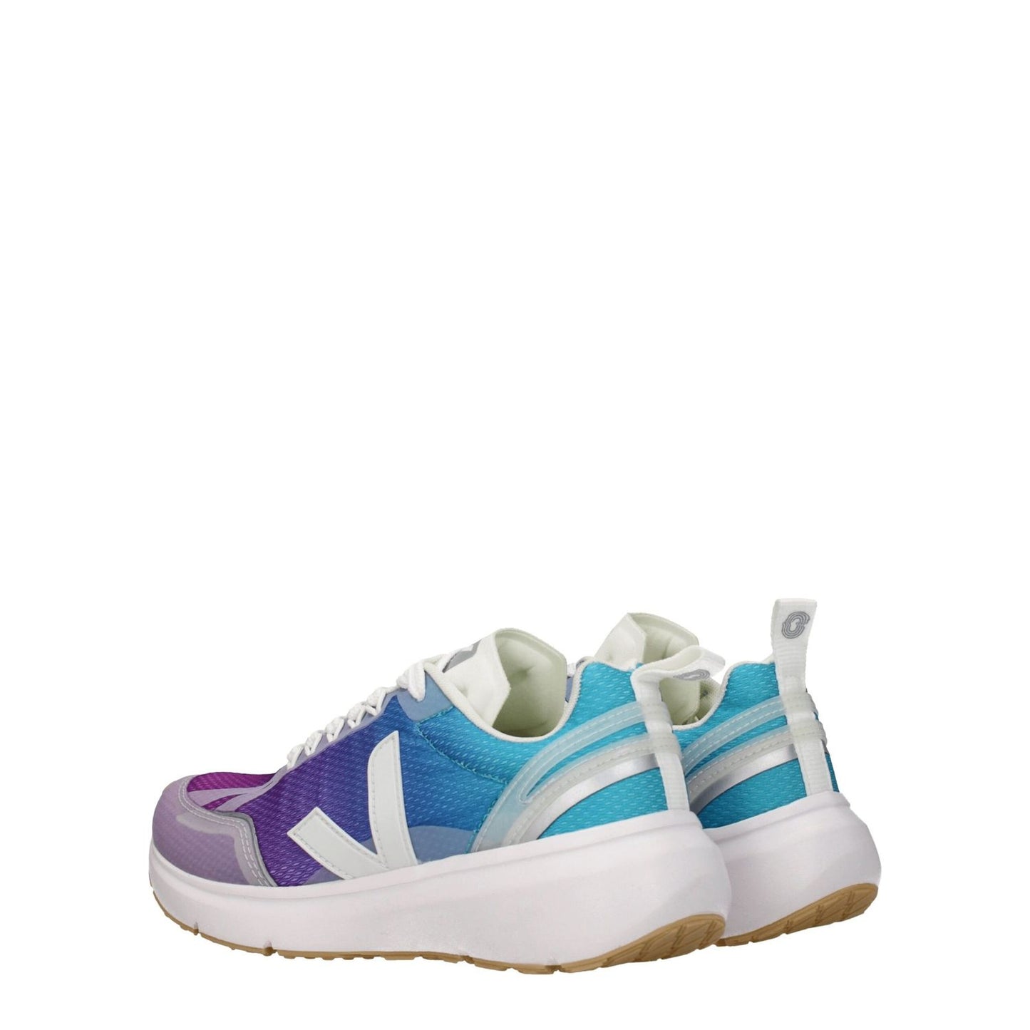 Alt Tag: Veja Multicolor Fabric Athletic Sneakers with front and side logo, lace-up closure, rubber sole, round toe, and 4 cm mid heel.