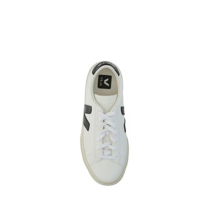 Veja White Calf Leather Bos Taurus Low Top Sneakers top view showing V logo and lace-up design, AW25 collection.