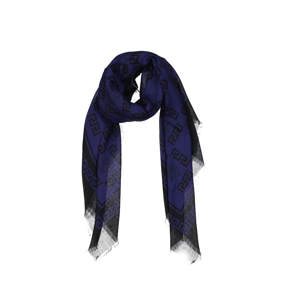 Versace Blue Modal Scarf 1728,75611013280,Accessories,Blue,New with tags,Scarves - Accessories,Scarves - Scarves - Accessories,Versace,Women