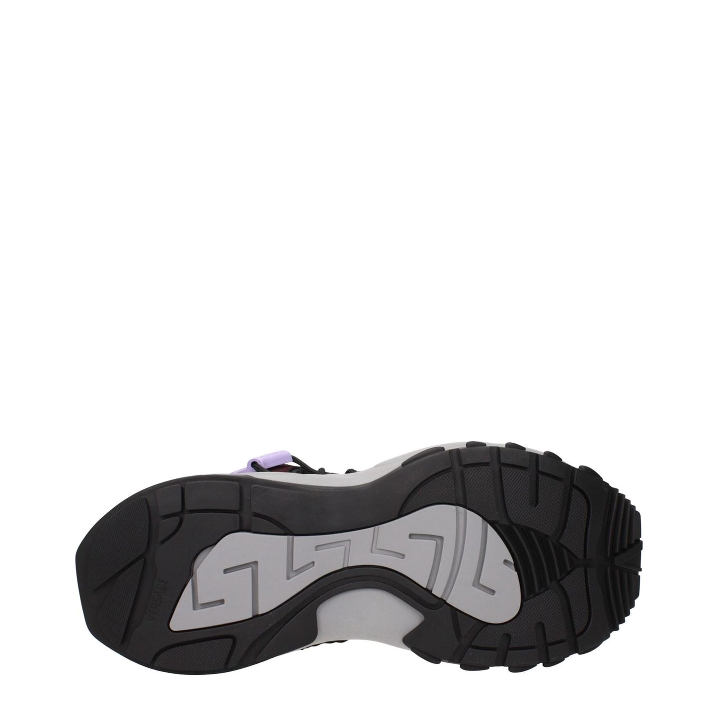 Versace Multicolor Leather Athletic Sneakers sole view with logos and multicolor details.