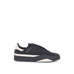 Y-3 Gazzelle Suede Sneakers, men's black calf leather shoes with lace-up closure and signature side logo.