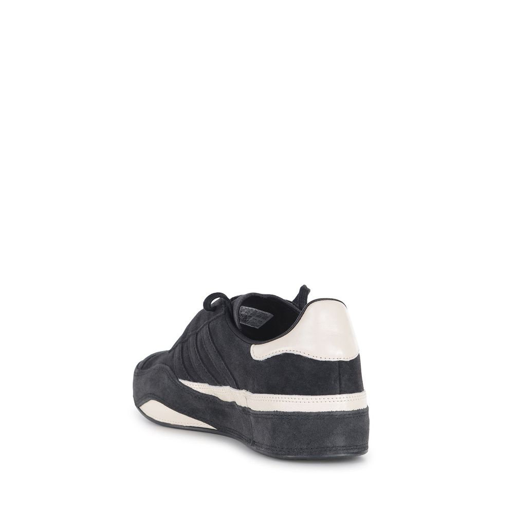 Back view of Y-3 Gazzelle Suede Sneakers with rubber sole and leather details for men.