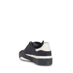 Back view of Y-3 Gazzelle Suede Sneakers with rubber sole and leather details for men.