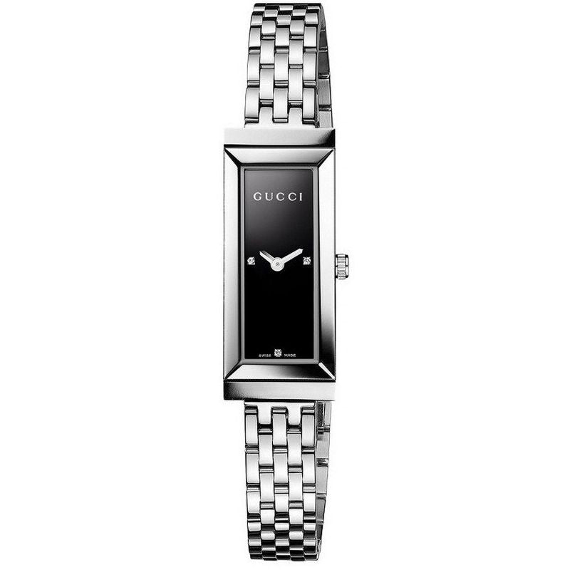 GUCCI Mod. G-FRAME REC stainless steel ladies wristwatch, 3 ATM water resistant, quartz movement, sapphire dial, Swiss made.