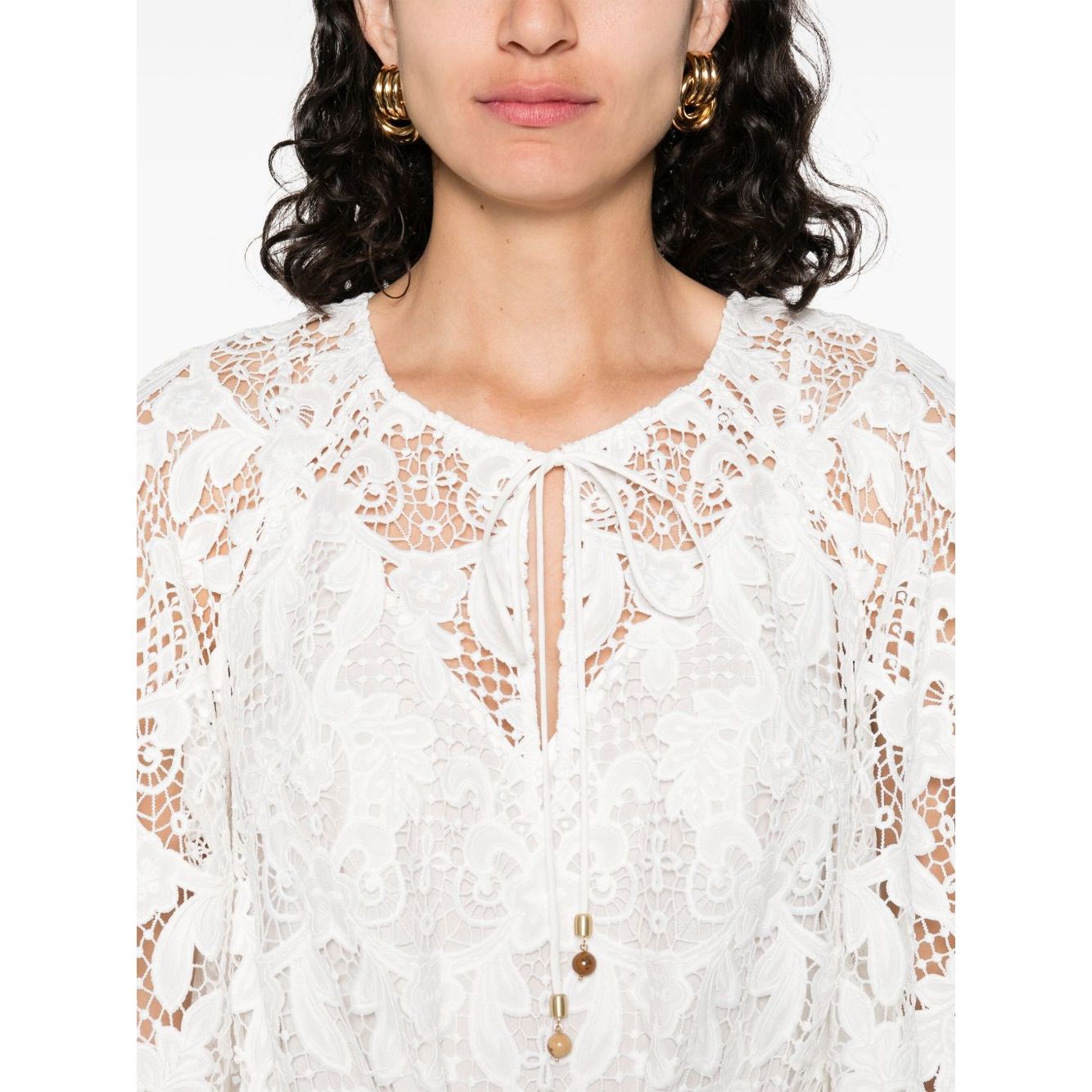 Zimmermann Coco lace midi dress - ivory