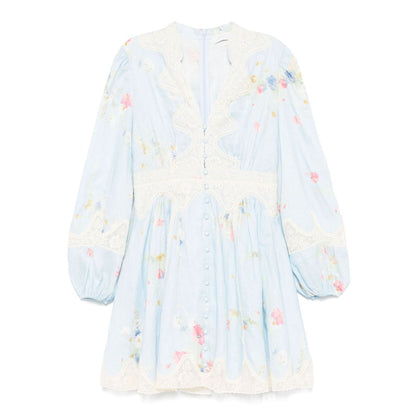 Zimmermann Lucky plunging lace mini dress