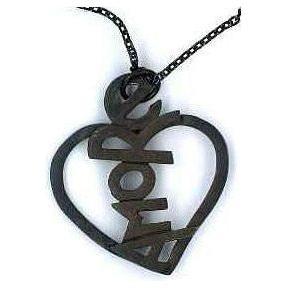 AMBROSINI JEWELS - PENDENTE ARGENTO 925° cuore finitura brunita satinata PENDANT
